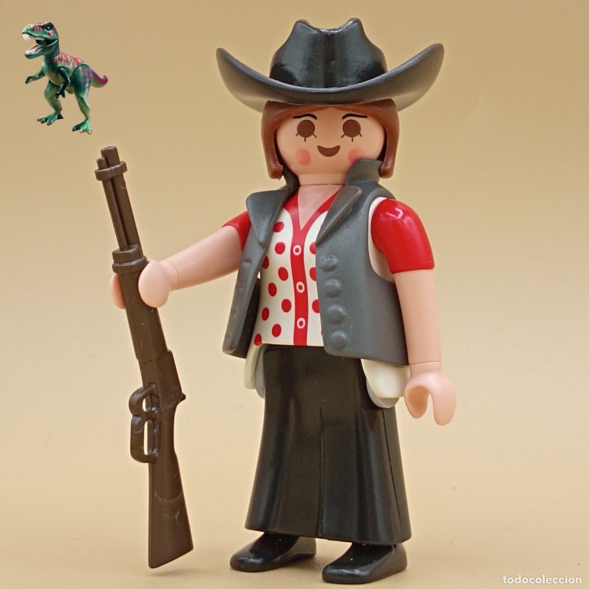 Playmobil: Playmobil figura mujer vaquero cowboy pistolera forajida bandida rancho oeste western