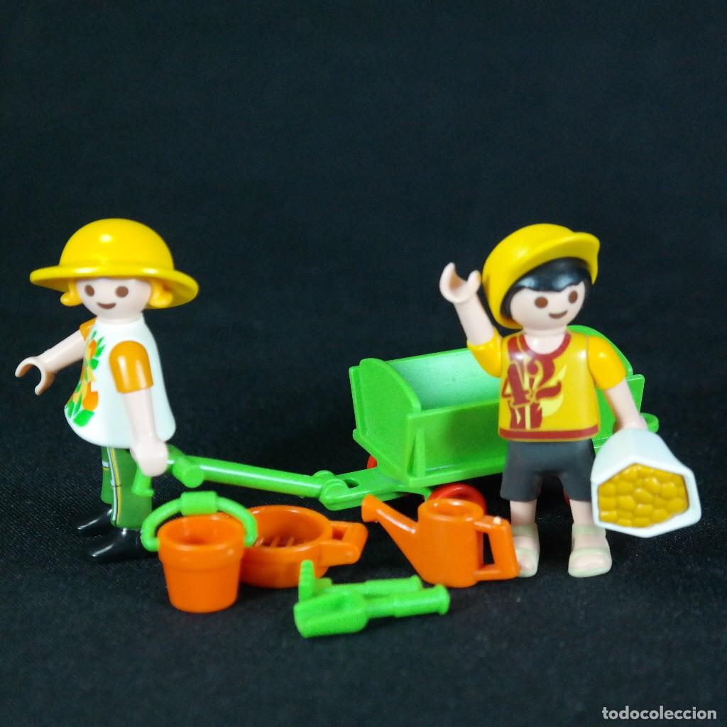 Playmobil: Playmobil dos ni&ntilde;os con carrito ☼