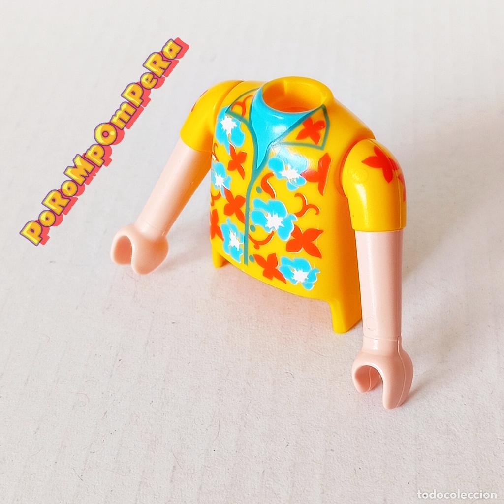 Playmobil: PLAYMOBIL TORSO CAMISA HAWAIANA + BRAZO A JUEGO MANGA CORTA COMPLETAR/CUSTOM TO7