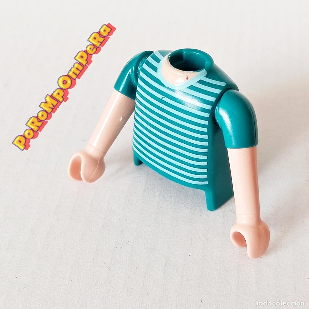 Playmobil: PLAYMOBIL TORSO CAMISETA RAYAS + BRAZO A JUEGO MANGA CORTA COMPLETAR/CUSTOM TO7