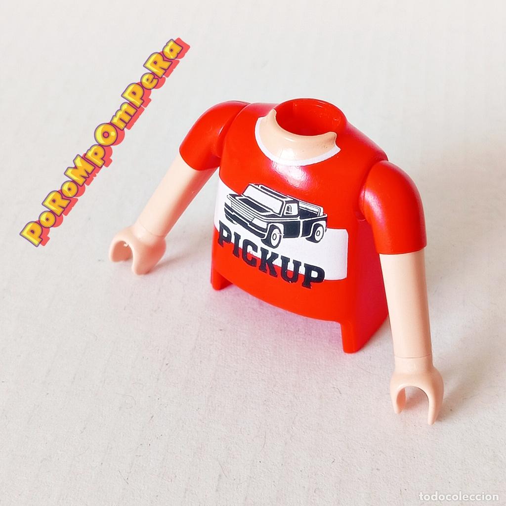 Playmobil: PLAYMOBIL TORSO CAMISETA ROJA + BRAZO A JUEGO MANGA CORTA PICKUP COMPLETAR/CUSTOM TO7