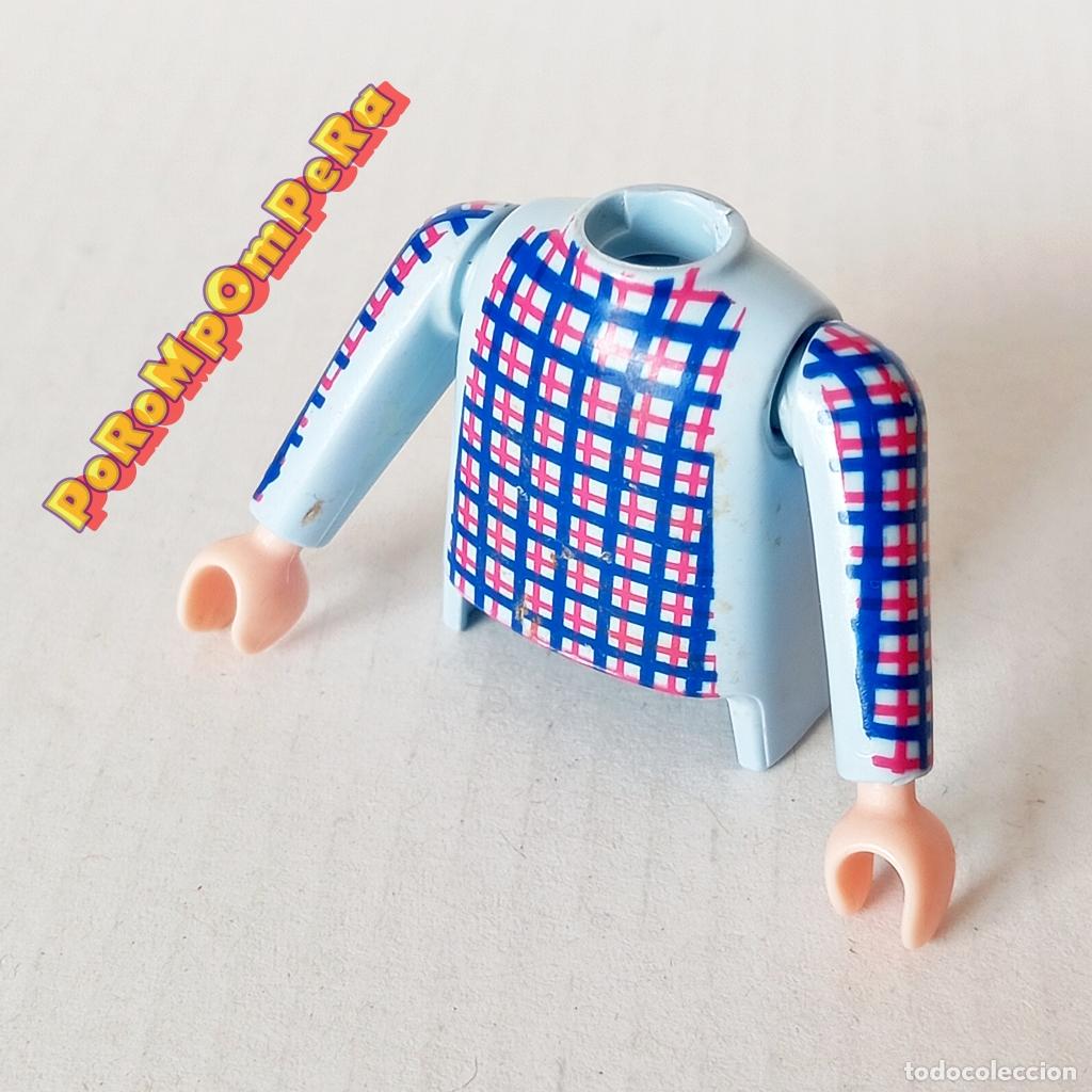 Playmobil: PLAYMOBIL TORSO CELESTE + BRAZO A JUEGO MANGA LARGA COMPLETAR/CUSTOM TO7