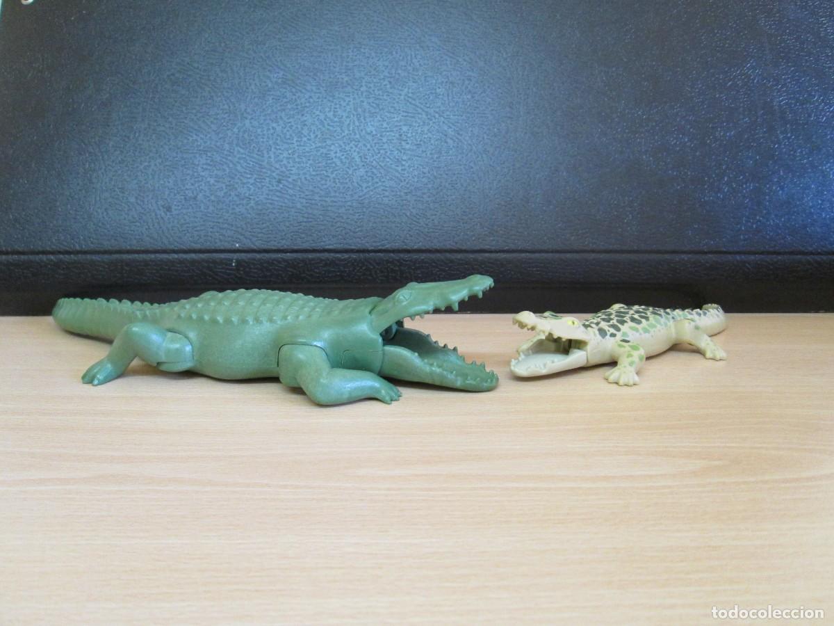 Playmobil: Playmobil. Lote de dos cocodrilos distinto tama&ntilde;o