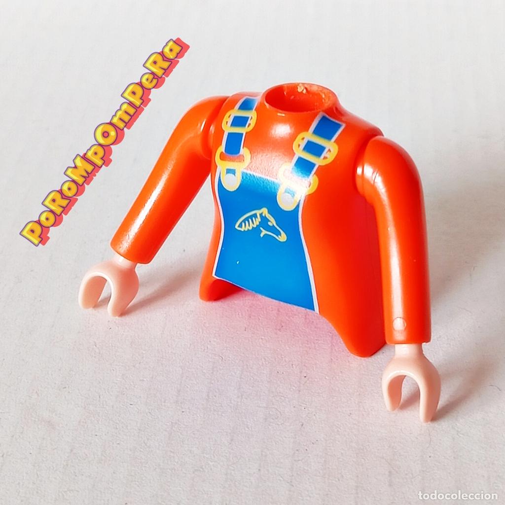 Playmobil: PLAYMOBIL TORSO MUJER NARANJA PETO + BRAZO CURVO A JUEGO MANGA LARGA COMPLETAR/CUSTOM CHICA TO7