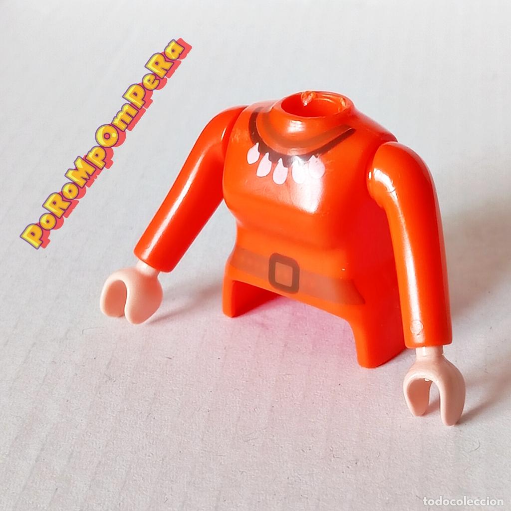Playmobil: PLAYMOBIL TORSO MUJER NARANJA COLLAR + BRAZO CURVO A JUEGO MANGA LARGA COMPLETAR/CUSTOM CHICA TO7