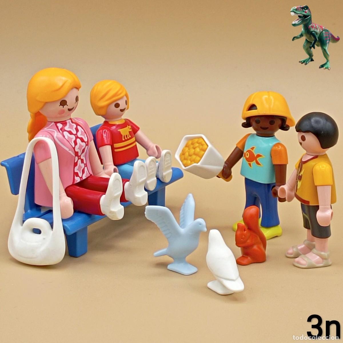 Playmobil: Playmobil figura mujer y ni&ntilde;os parque banco estanque palomas jardin zoo zoologico campo city life