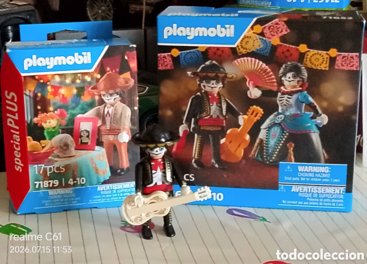 Playmobil: Playmobil 2023 lote Catrinos D&iacute;a de Muertos: Click Guitarra decorada + RF 71652 & 71879 SIN ABRIR
