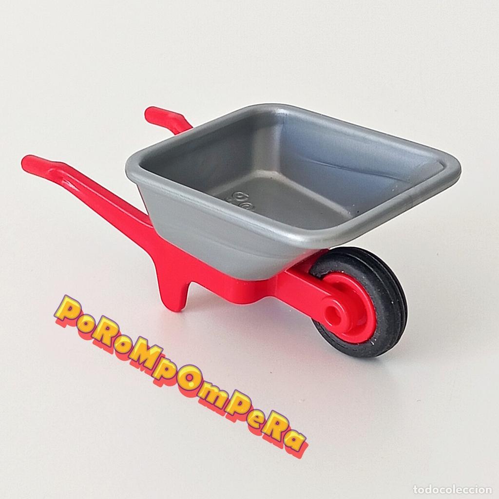 Playmobil: PLAYMOBIL CARRETILLA ROJA-PLATEADA SIMILAR 3275 3751 3775 3777 4069 4080 4490 9990 OBRA GRANJA CG6E