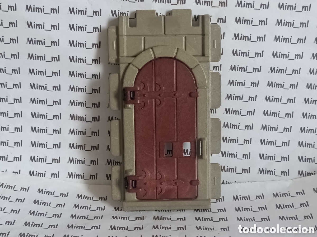 Playmobil: Playmobil pared piedra steck puerta marr&oacute;n rojiza castillo medieval