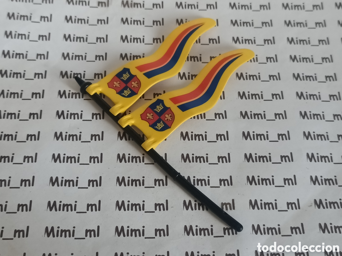 Playmobil: Playmobil 2 banderas con 1 m&aacute;stil castillo medieval flor de lis
