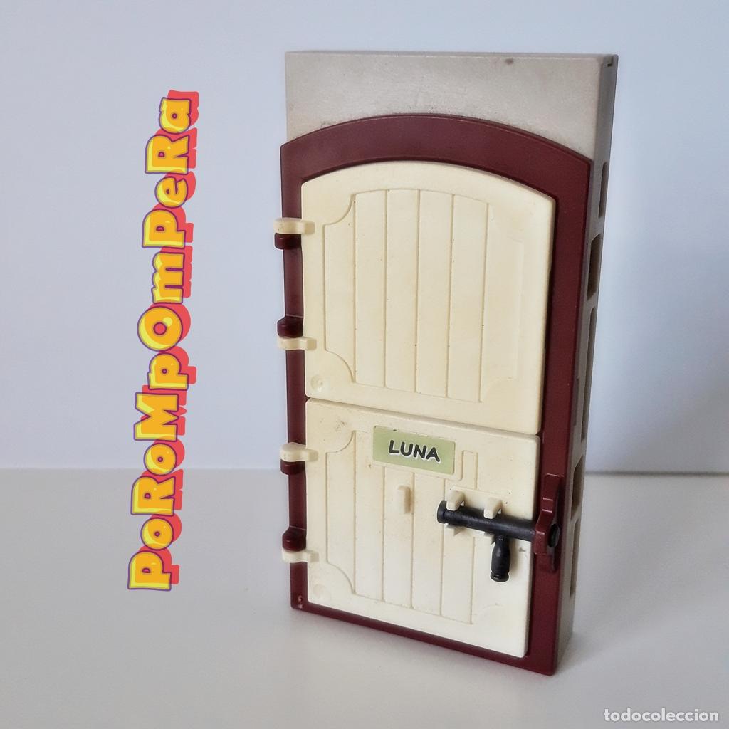 Playmobil: PLAYMOBIL MURO SYSTEM X BASTIDOR PUERTA BASCULANTE BLANCA ESTABLO 5221 CUADRA LUNA GRANJA PONY CG2