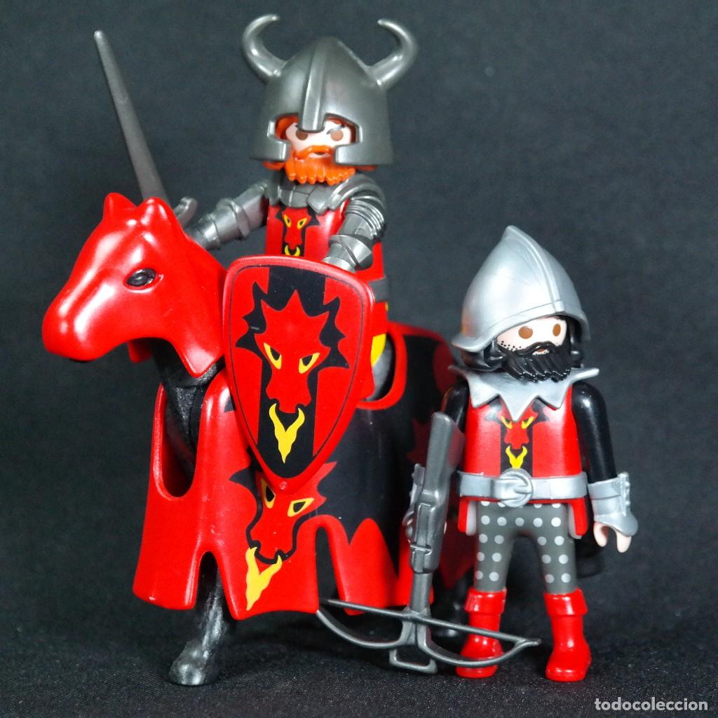 Playmobil: Playmobil caballeros dragon con caballo☼