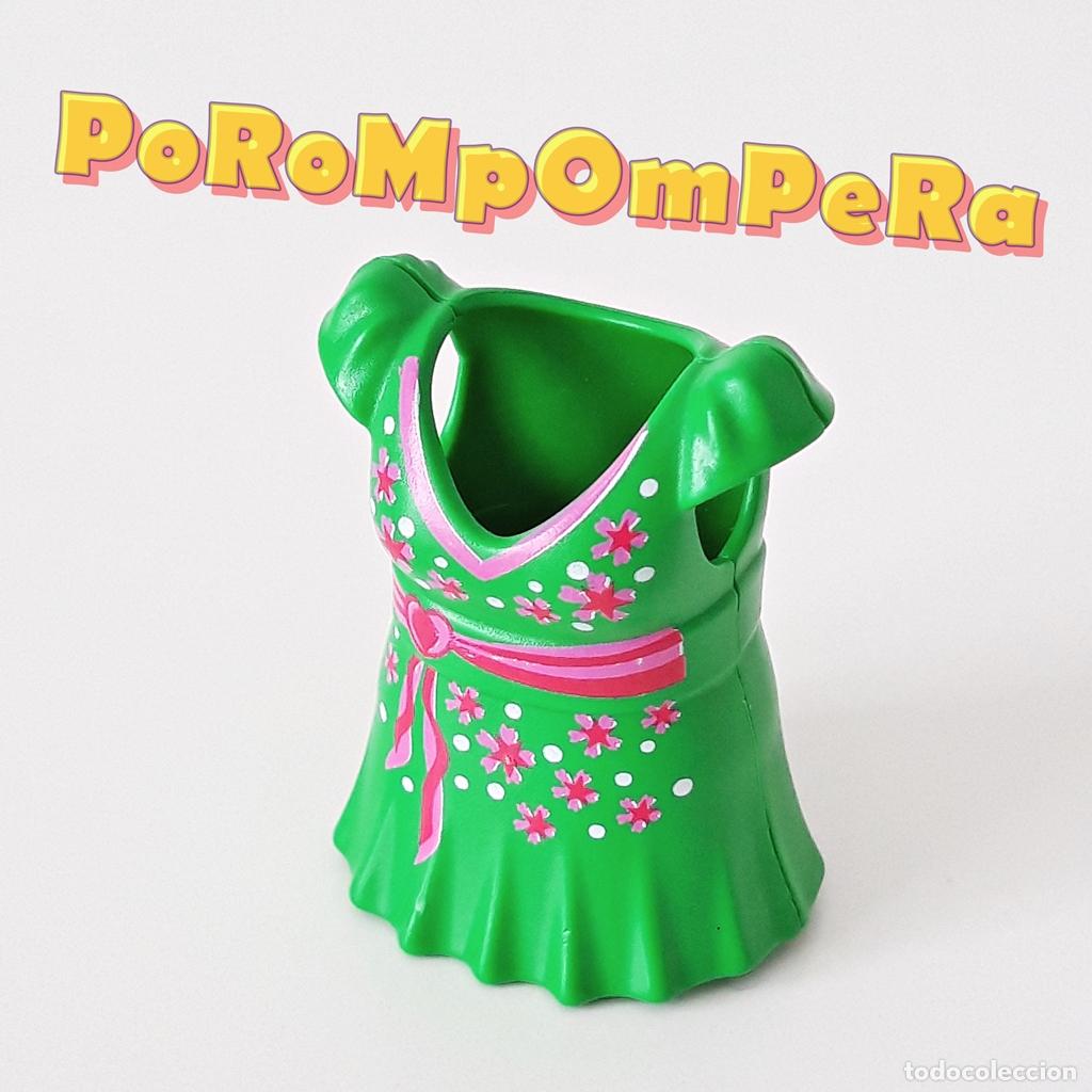 Playmobil: PLAYMOBIL VESTIDO VERDE CUELLO EN V MINI FALDA MINIFALDA CUSTOM/COMPLETAR CHICA MUJER O7