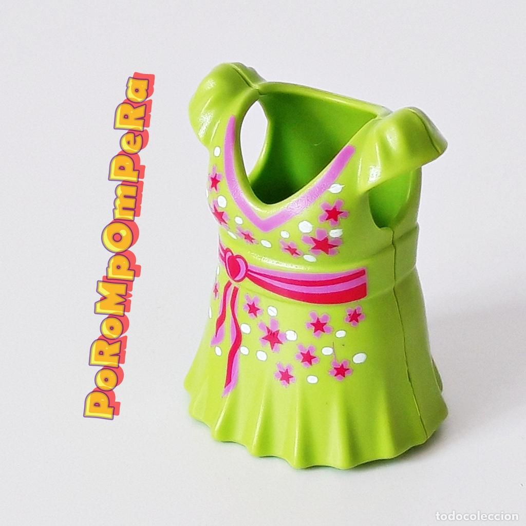 Playmobil: PLAYMOBIL VESTIDO VERDE LIMA CUELLO EN V MINI FALDA MINIFALDA CUSTOM/COMPLETAR CHICA MUJER FG