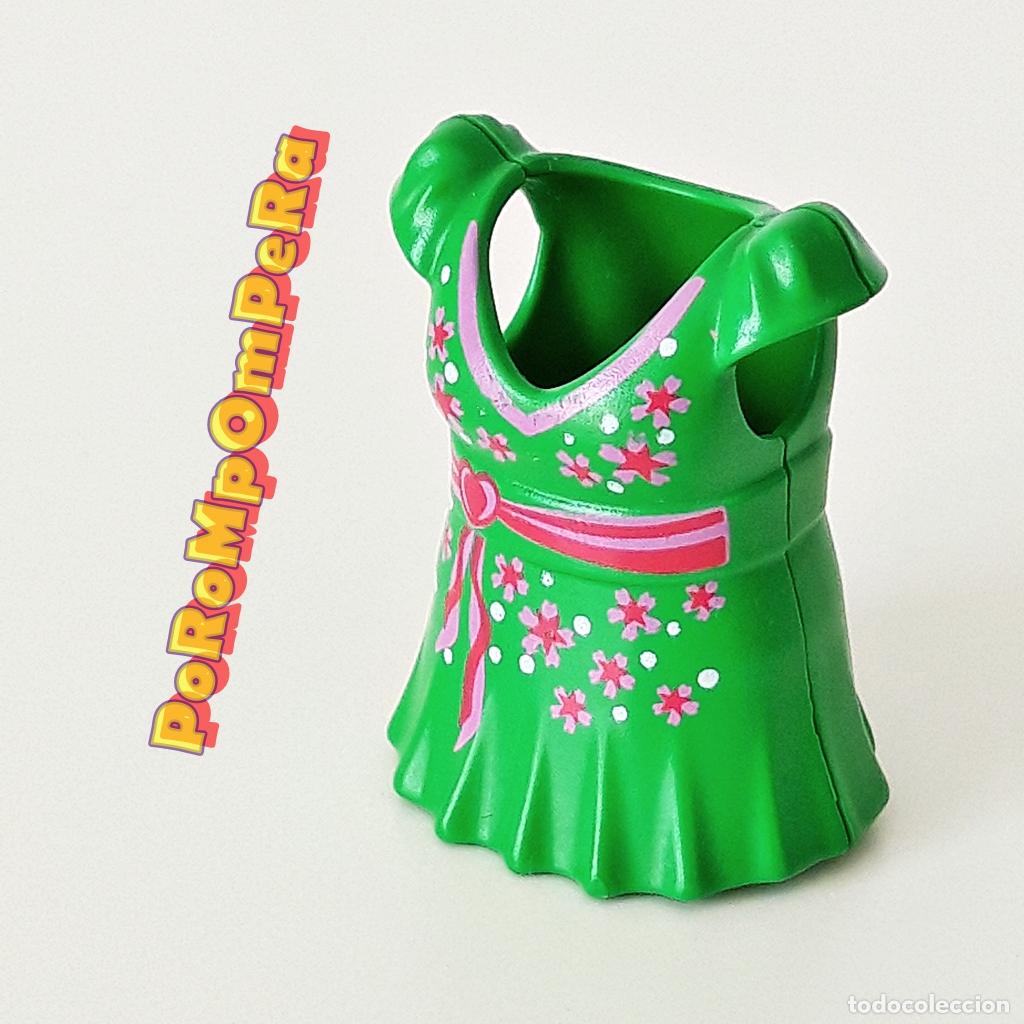Playmobil: PLAYMOBIL VESTIDO VERDE LIMA CUELLO EN V MINI FALDA MINIFALDA CUSTOM/COMPLETAR CHICA MUJER J3B