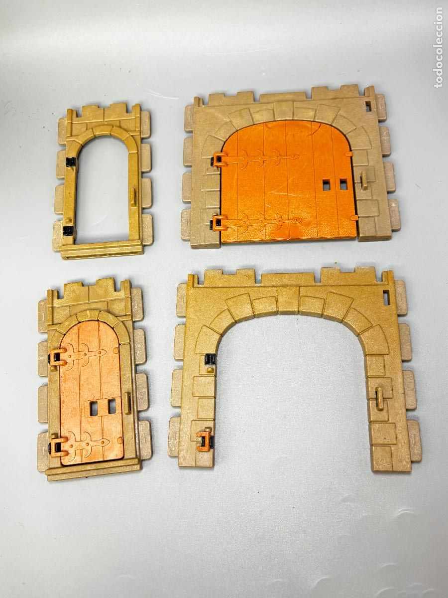 Playmobil: Playmobil lote pared con puerta resto silicona torre Castillo