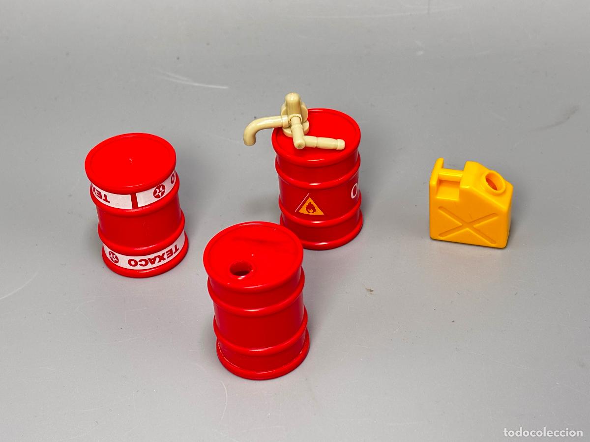 Playmobil: Playmobil lote barril obra rojo amarillo
