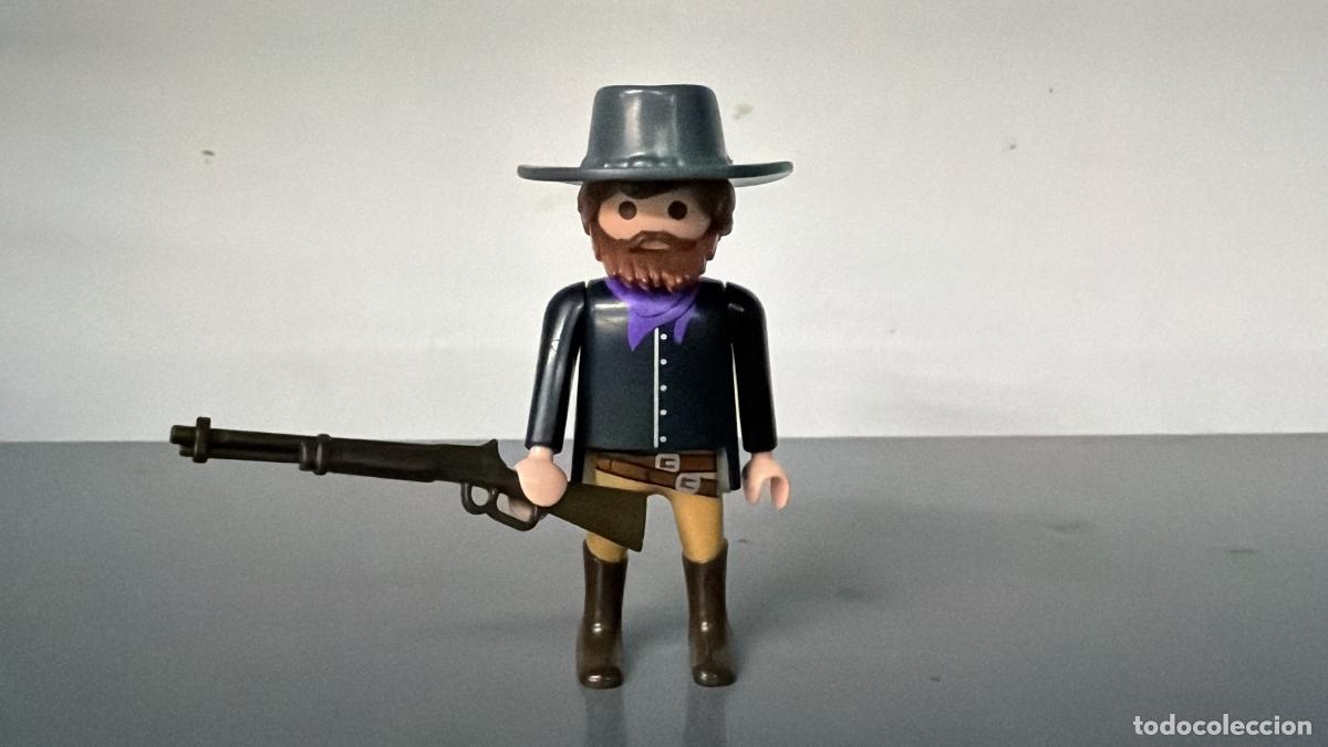 Playmobil: PLAYMOBIL figura oeste vaquero con rifle y sombrero ala redonda y botas altas -w1
