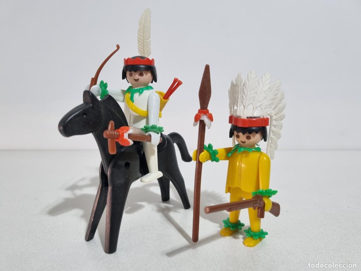 Playmobil: Playmobil 3580 Antiguo Set Indio Guerrero Jefe Apache Cazador Oeste Western