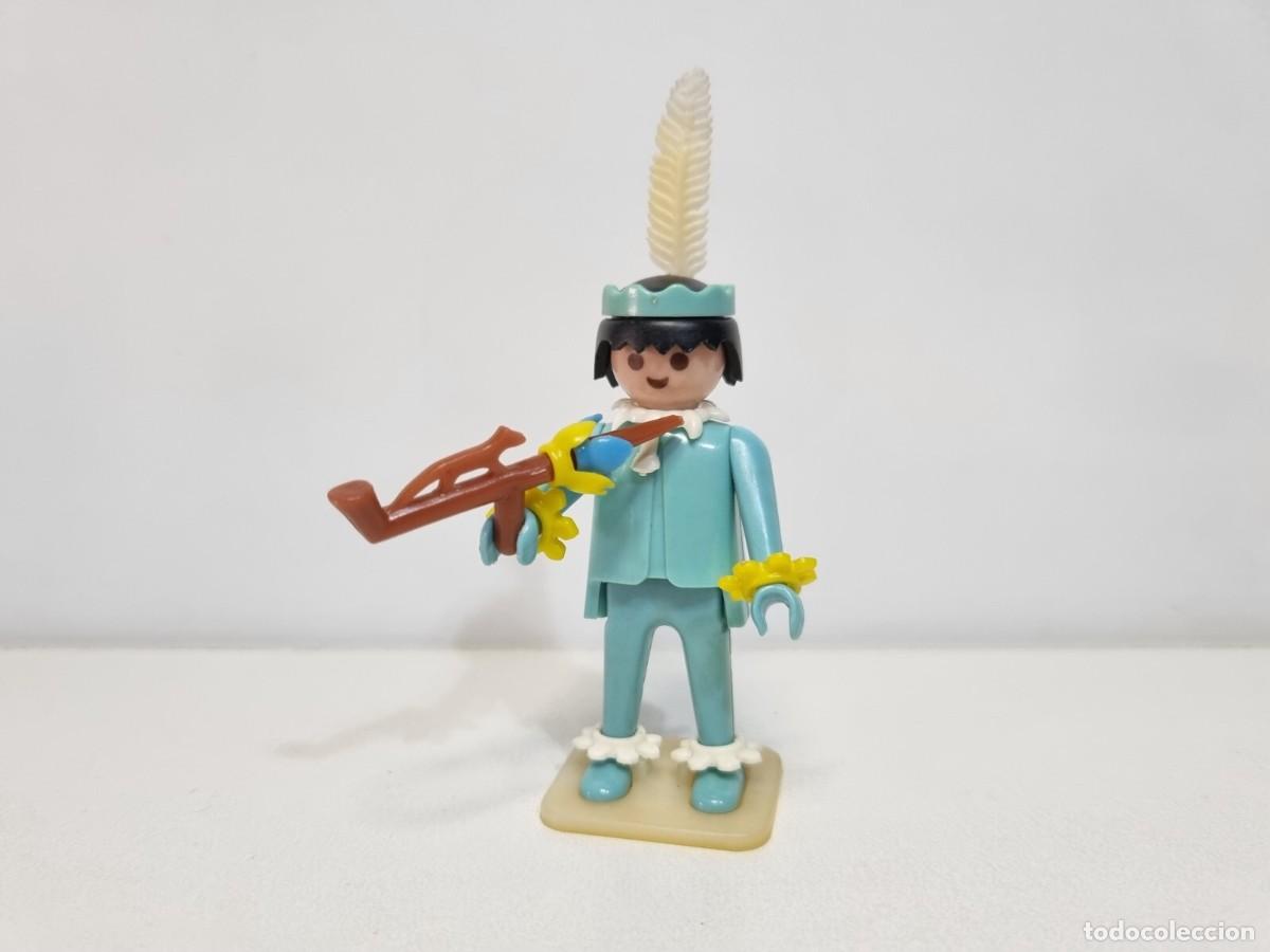 Playmobil: Playmobil 3128 3259 3251 3252 Raro Antiguo Indio Azul Celeste Pastel