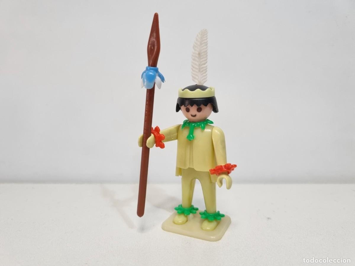 Playmobil: Playmobil 3128 3259 3251 3252 Raro Antiguo Indio Amarillo Beige Pastel