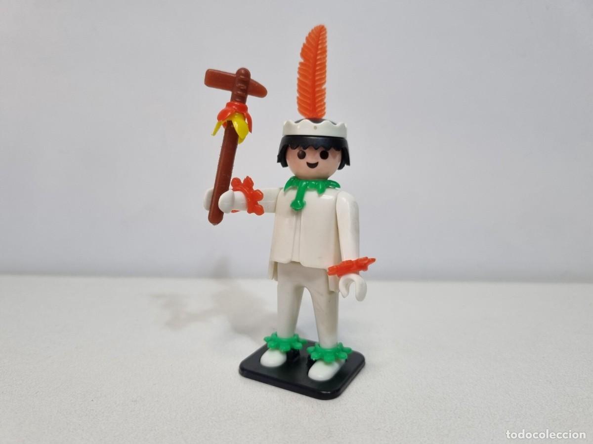 Playmobil: Playmobil 3128 3259 3251 3252 Raro Antiguo Indio Color Blanco Pastel