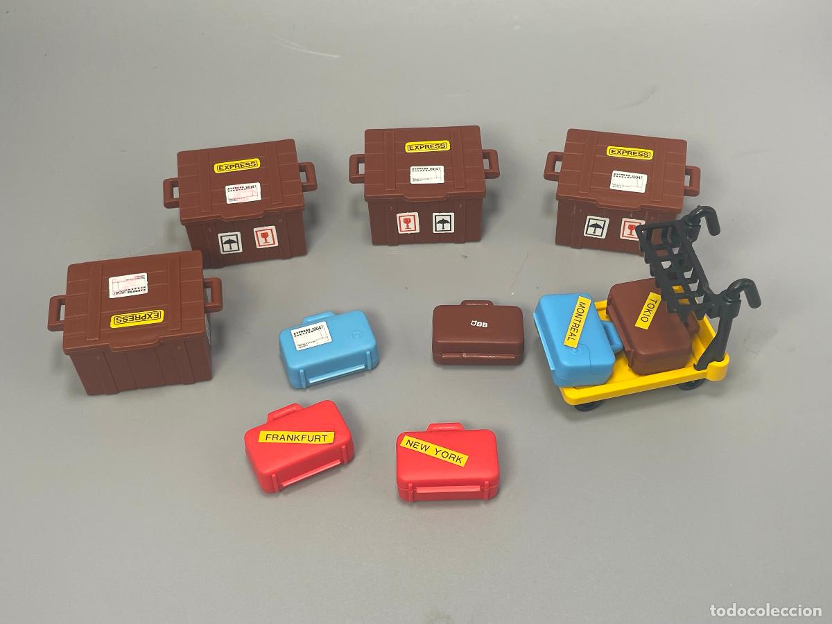 Playmobil: Playmobil 4305 lote ba&uacute;l maleta carro estaci&oacute;n tren