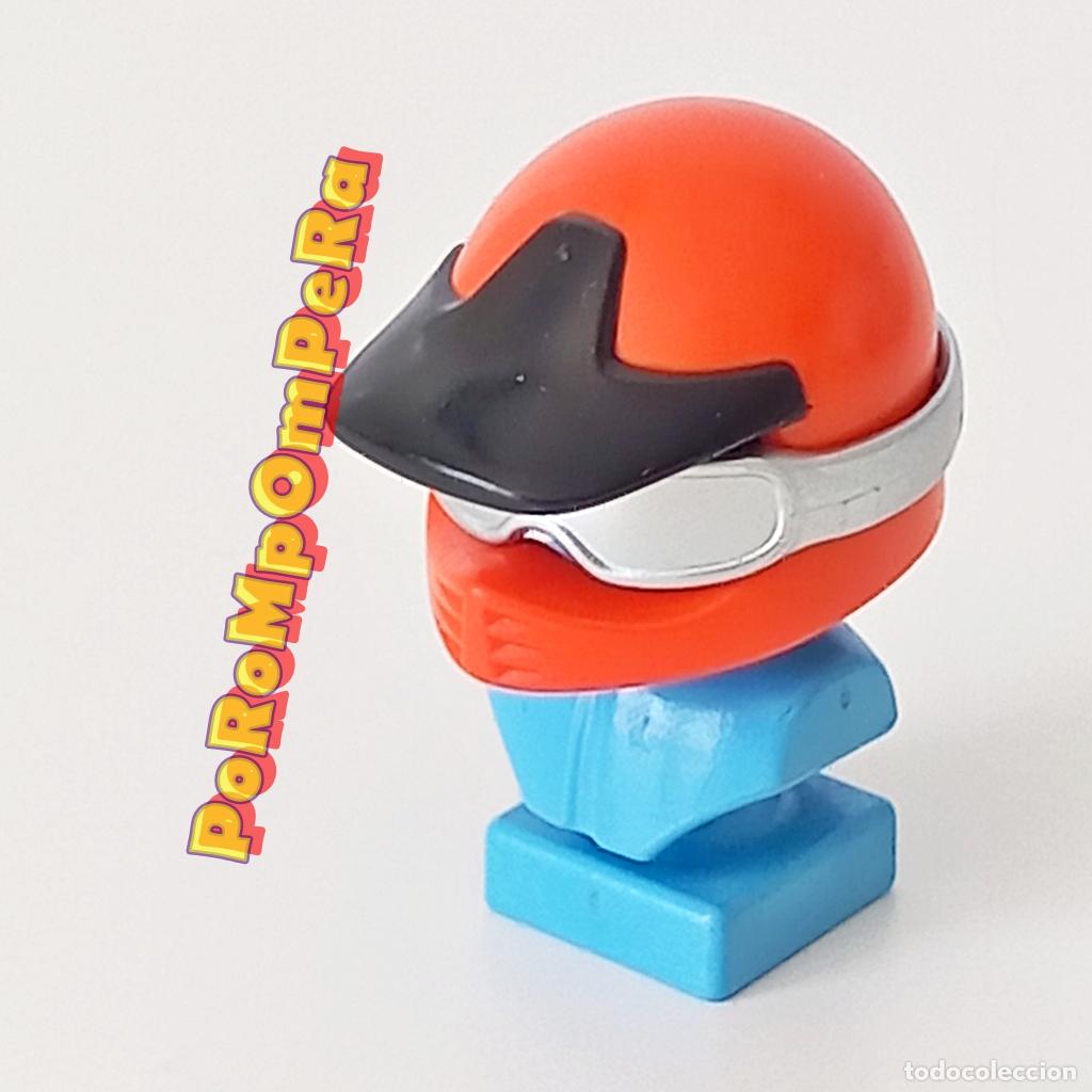 Playmobil: PLAYMOBIL CASCO NARANJA VISERA NEGRA GAFAS PT MOTORISTA TRIAL ENDURO MOTOCROSS MOTO PILOTO T9