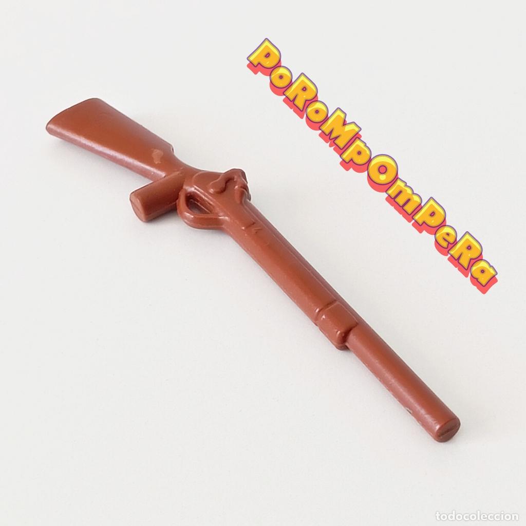 Playmobil: PLAYMOBIL FUSIL MARR&Oacute;N OESTE A&Ntilde;OS 80 ESCOPETA SHERIFF RIFLE BANDIDO INDIO FUERTE NORDISTA SUDISTA T9