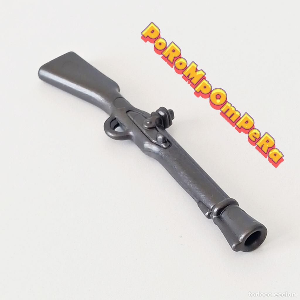 Playmobil: PLAYMOBIL MOSQUETE PIRATA OSCURO METALIZADO TRABUCO RIFLE ESCOPETA SOLDADO T9