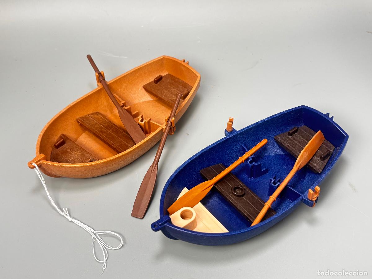 Playmobil: Playmobil lote barca marr&oacute;n y azul