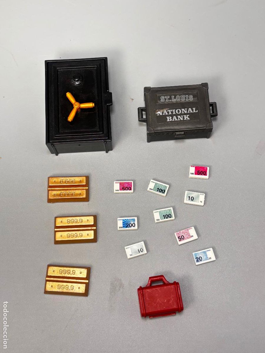 Playmobil: Playmobil lote caja fuerte con cofre billete y lingote pl&aacute;stico