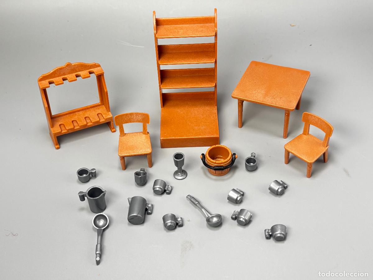 Playmobil: Playmobil lote mueble armero mesa silla copa jarra sal&oacute;n oeste