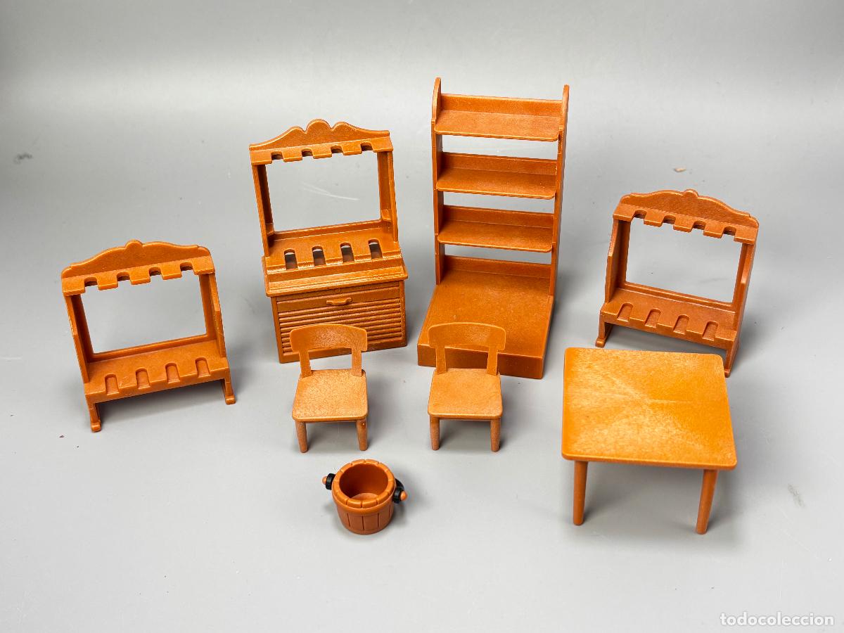 Playmobil: Playmobil lote mueble armero mesa silla sal&oacute;n oeste