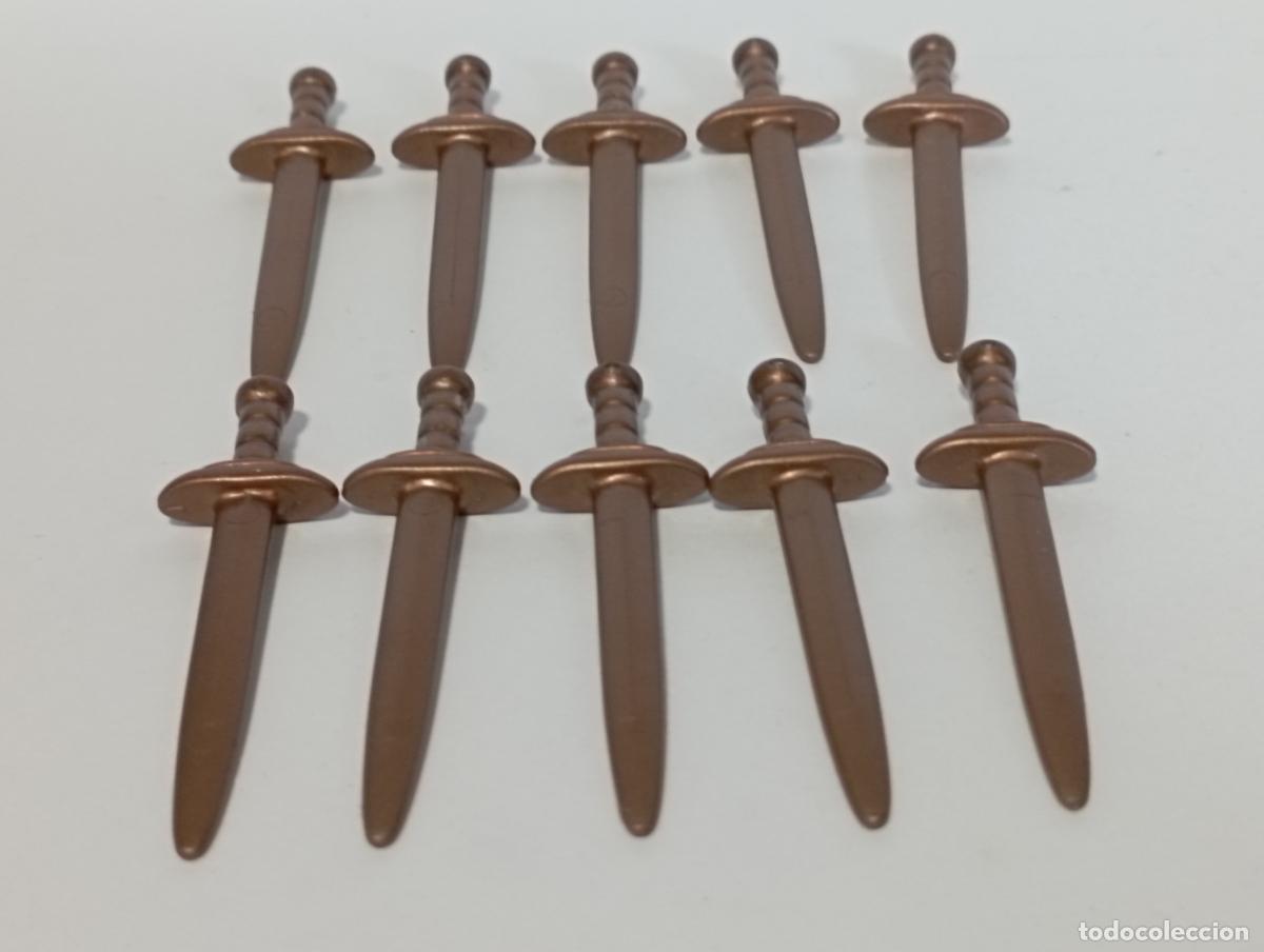 Playmobil: PLAYMOBIL 10 ESPADA MEDIEVAL ROMANOS ARMAS--COLOR BRONCE