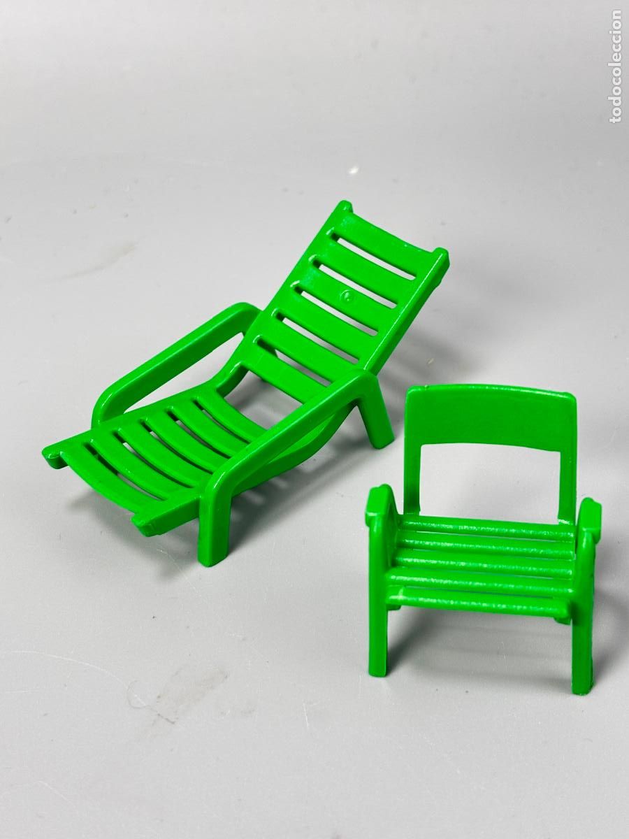 Playmobil: Playmobil lote silla tumbona verde