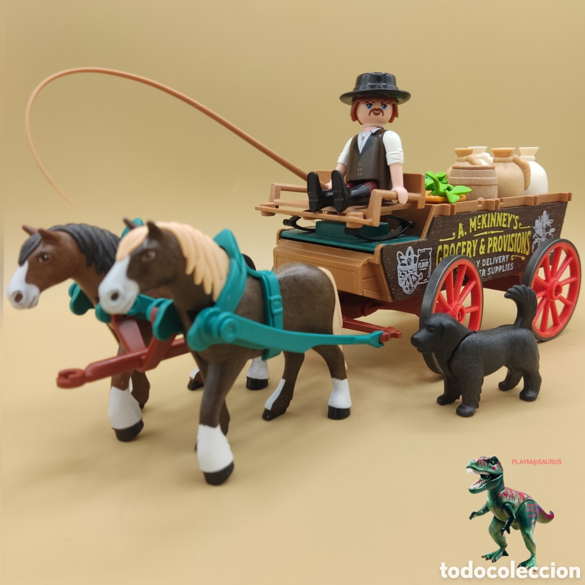 Playmobil: Playmobil carreta provisiones general store drug carro caballos tienda abarrotes custom grocery