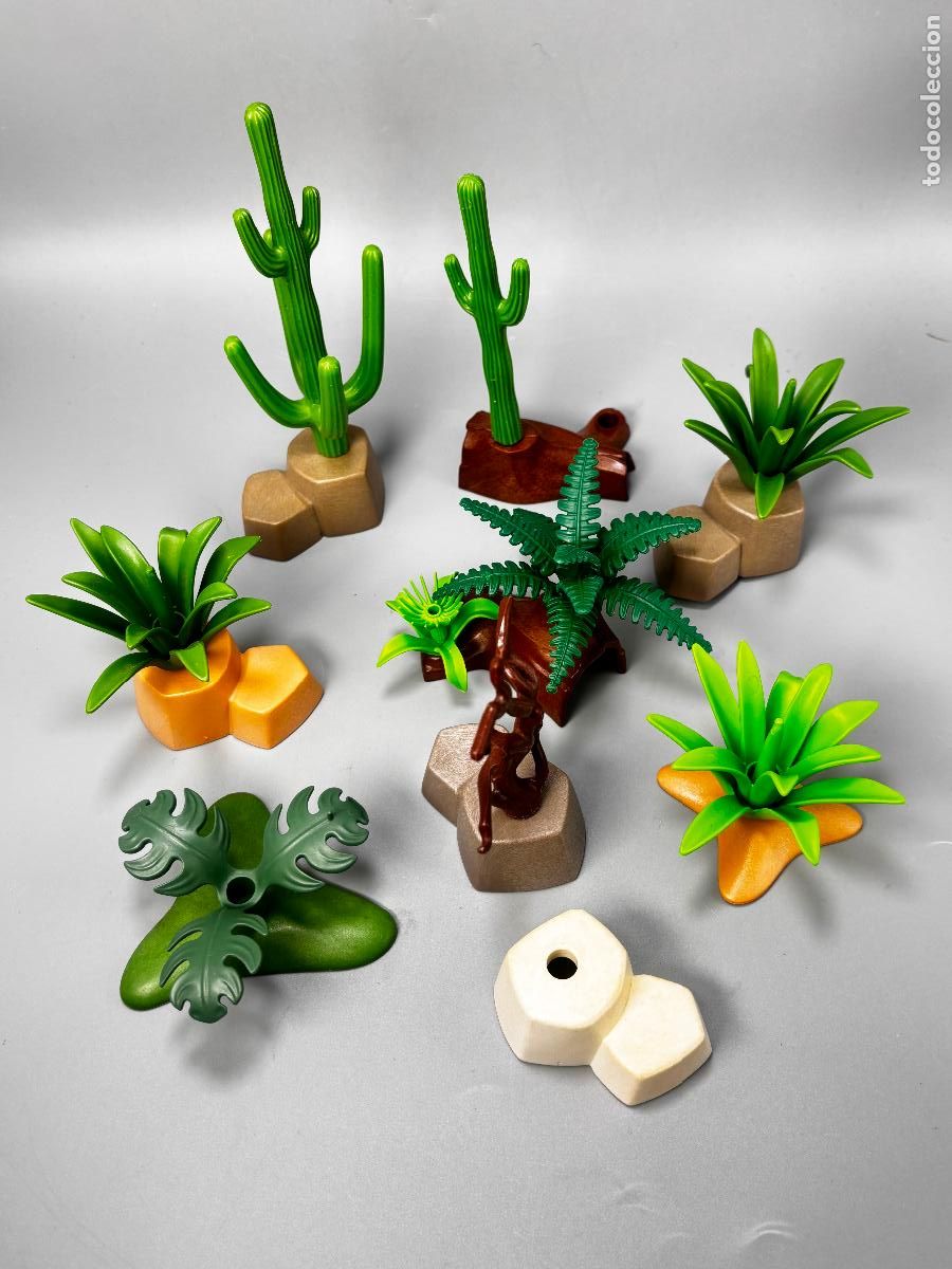 Playmobil: Playmobil lote ato cactus base roca escenario