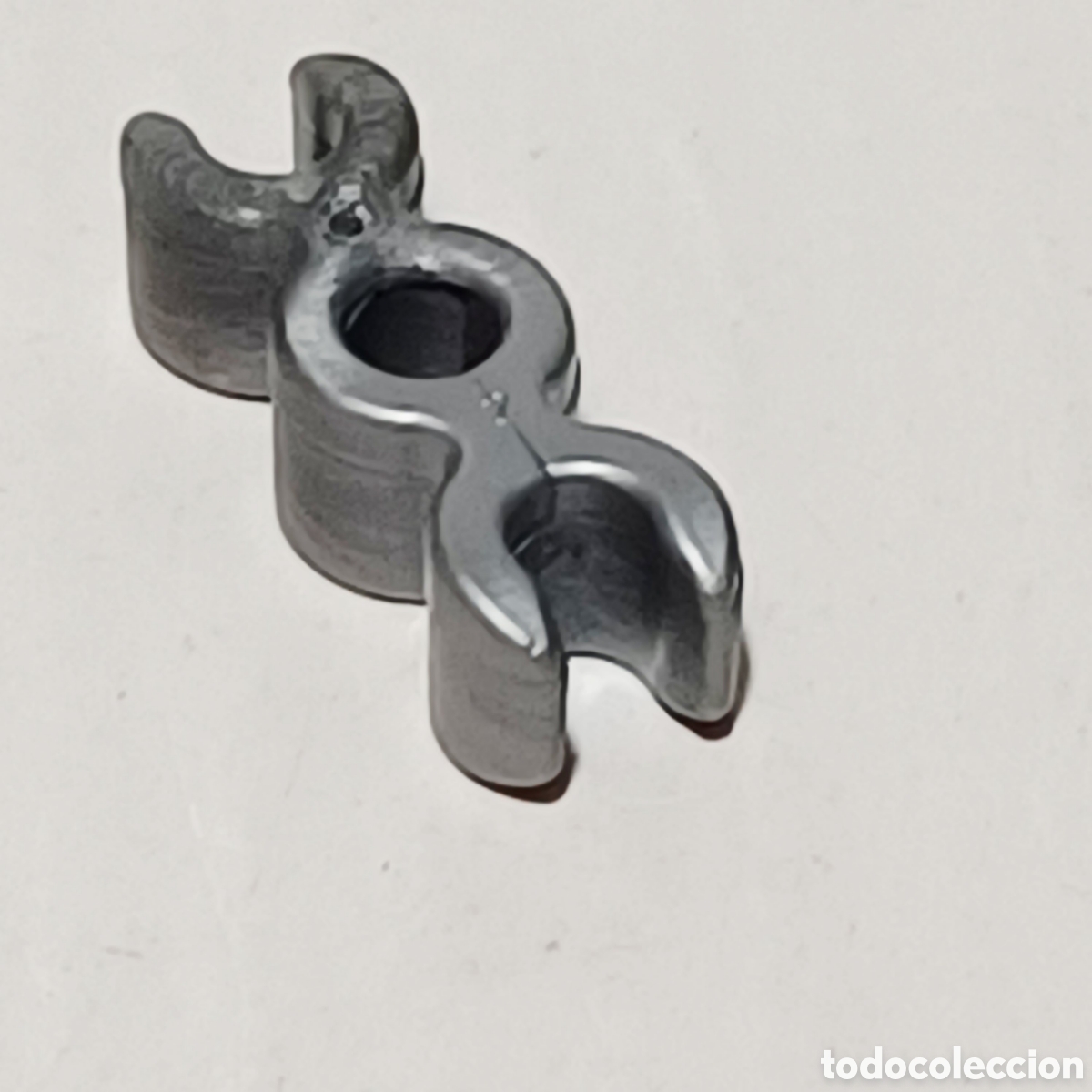 Playmobil: Pieza playmobil union enganche grande clip armero armas gris metalizado