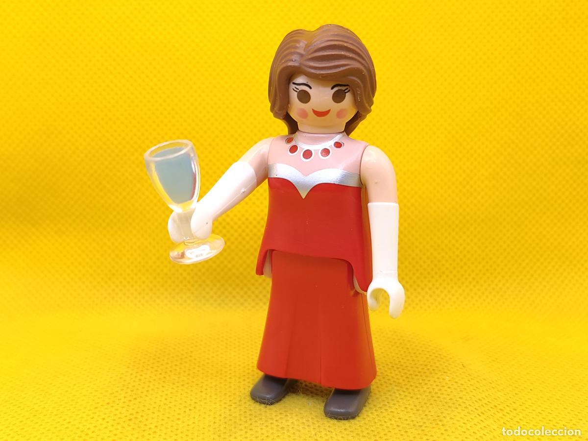 Playmobil: Playmobil Chica de Saloon con vestido rojo y copa, mujer del oeste
