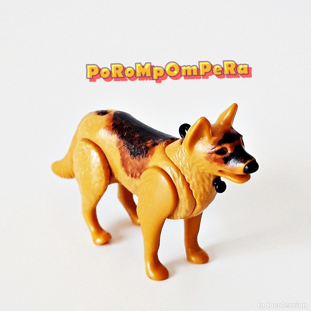 Playmobil: PLAYMOBIL PERRO PASTOR ALEM&Aacute;N CON ENGANCHE CUELLO 3136 3984 3985 4062 POLIC&Iacute;A RESCATE B1