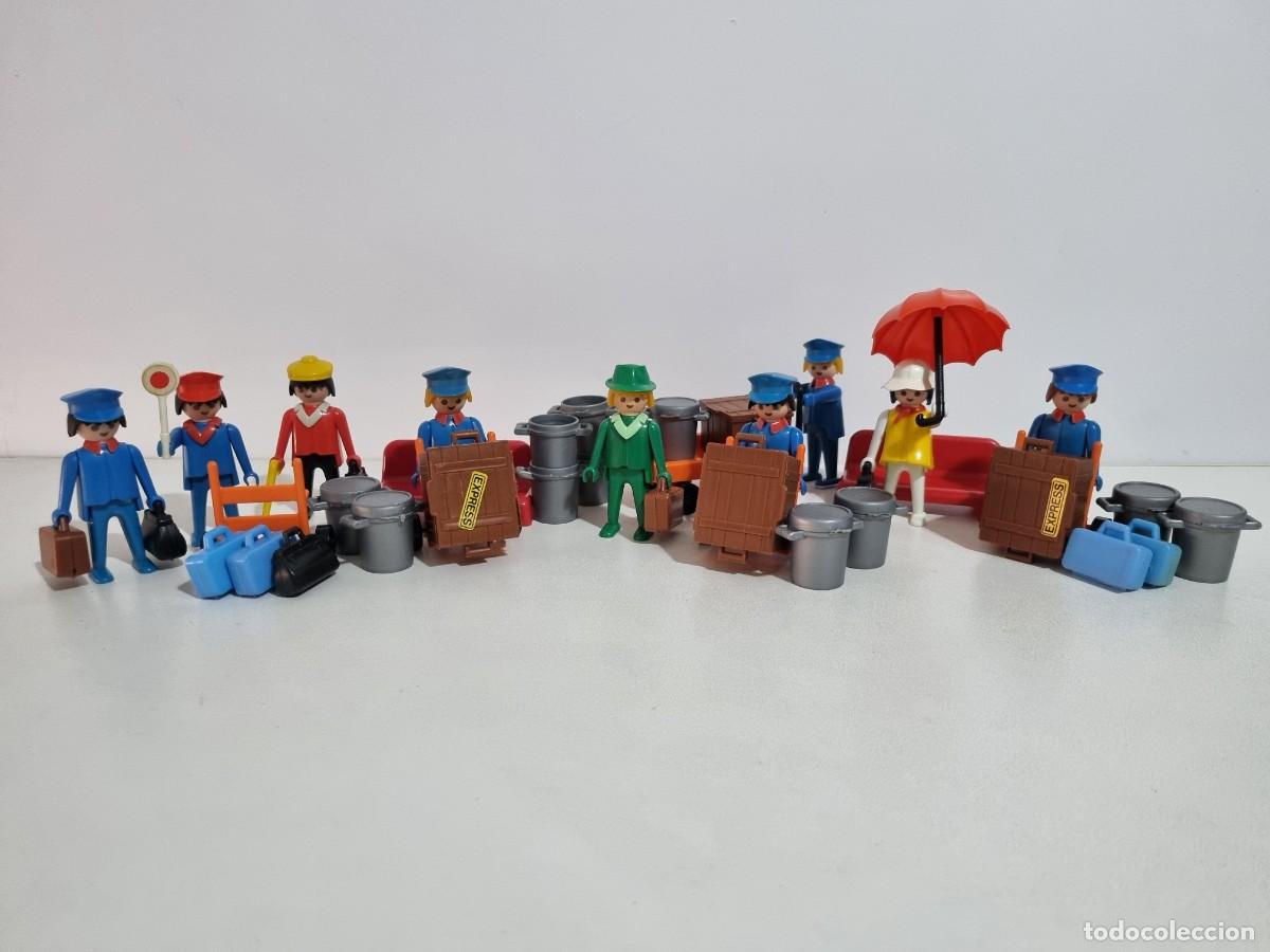 Playmobil: Playmobil 3323 3206 3271 Estacion Anden Pasajero Tren Viajero Maleta Carro Mozo