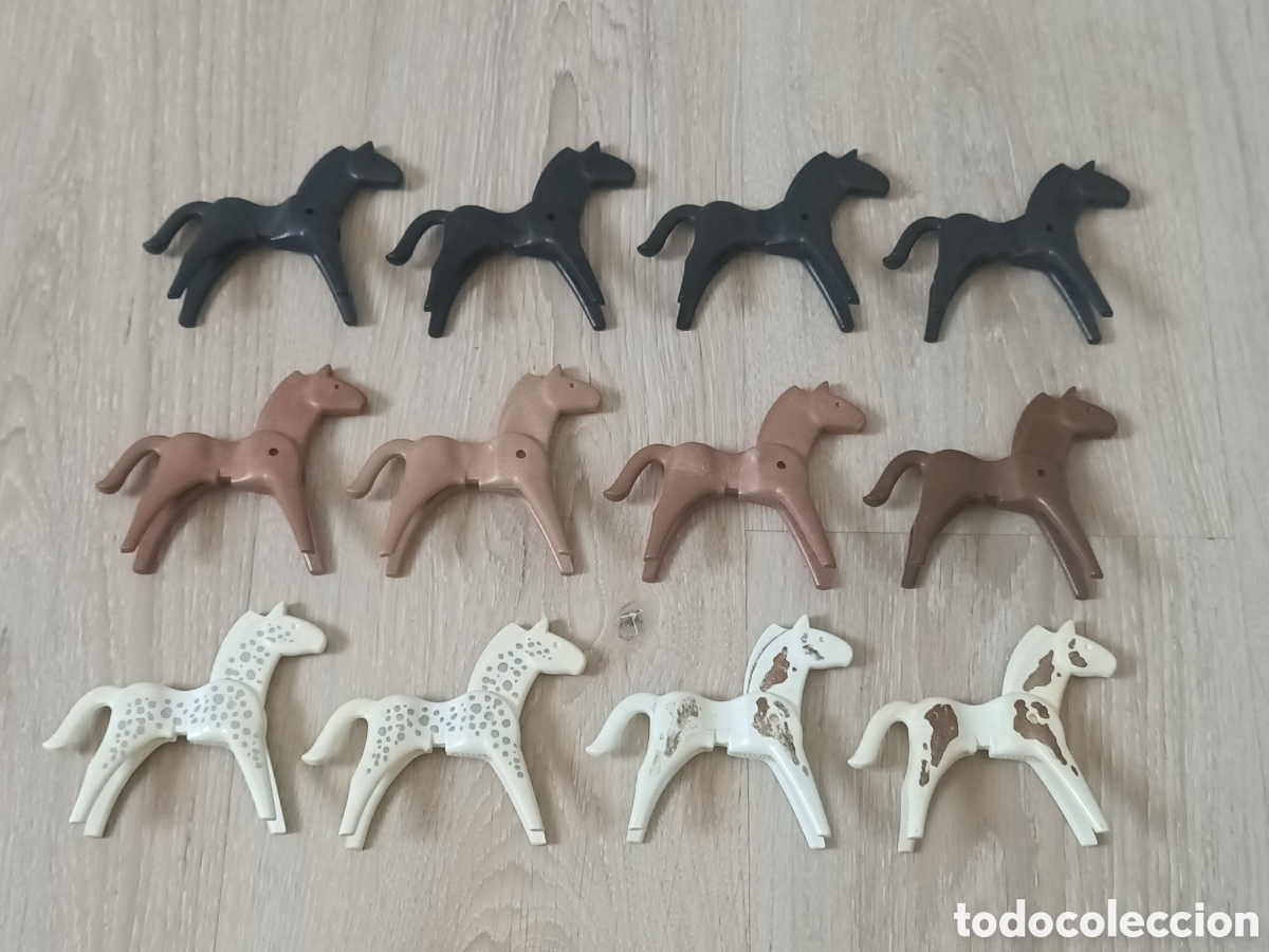 Playmobil: Playmobil lote 12 caballos primera &eacute;poca western oeste medieval animales