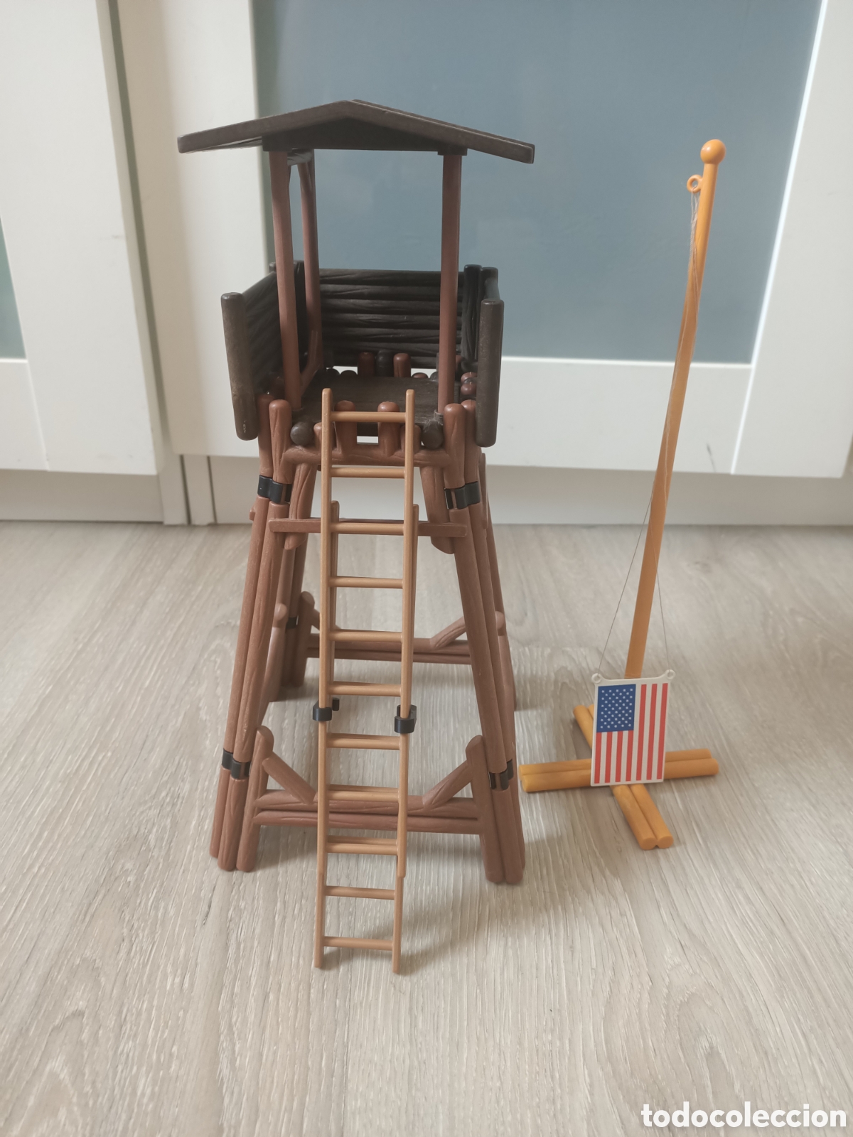Playmobil: Playmobil 3419 3773 torre vigilancia y m&aacute;stil con bandera fort eagle bravo western oeste nordista