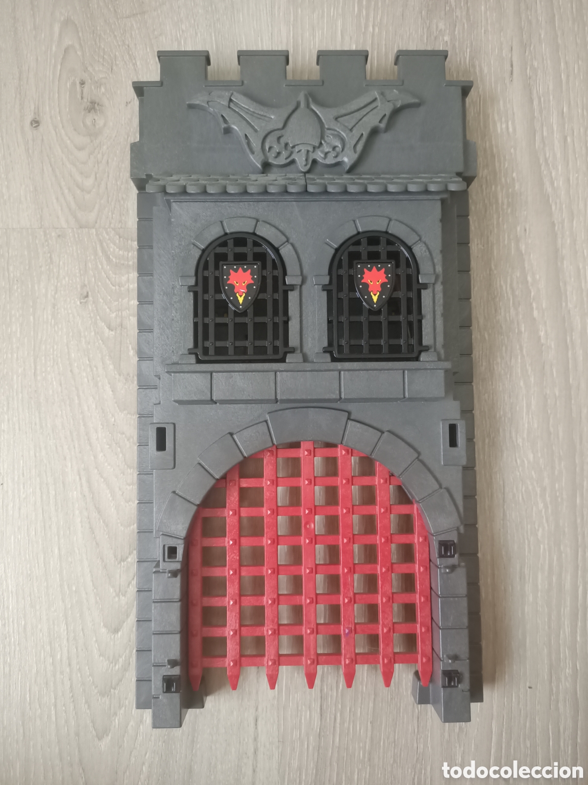 Playmobil: Playmobil 3269 pared grande castillo medieval drag&oacute;n rojo fachada ventanas rejas