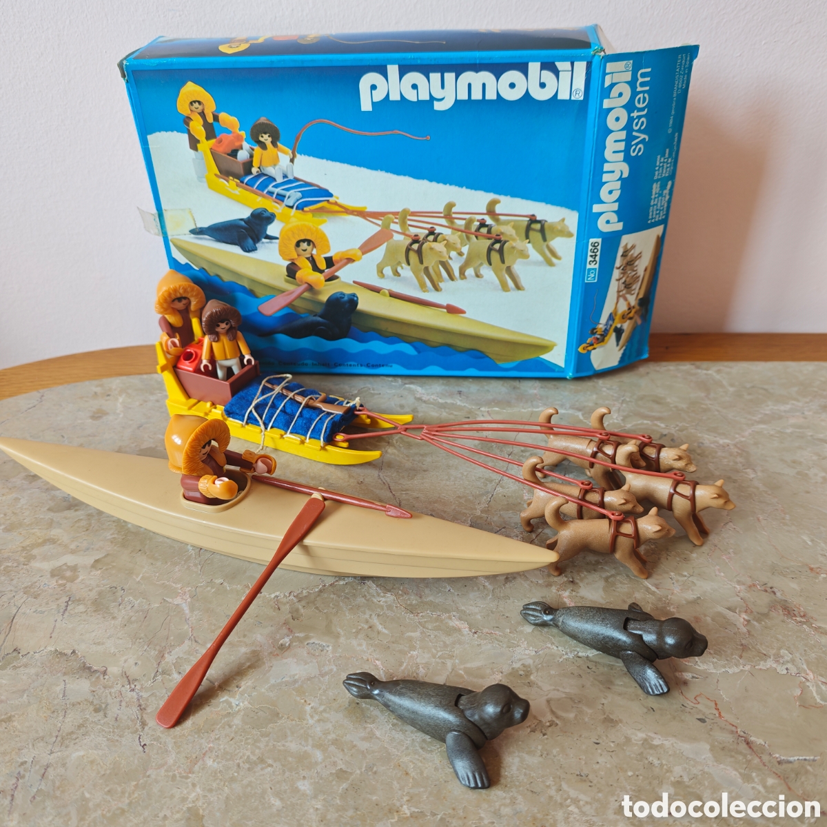 Playmobil: Playmobil 3466 esquimales con trineo, focas y kayak, en caja