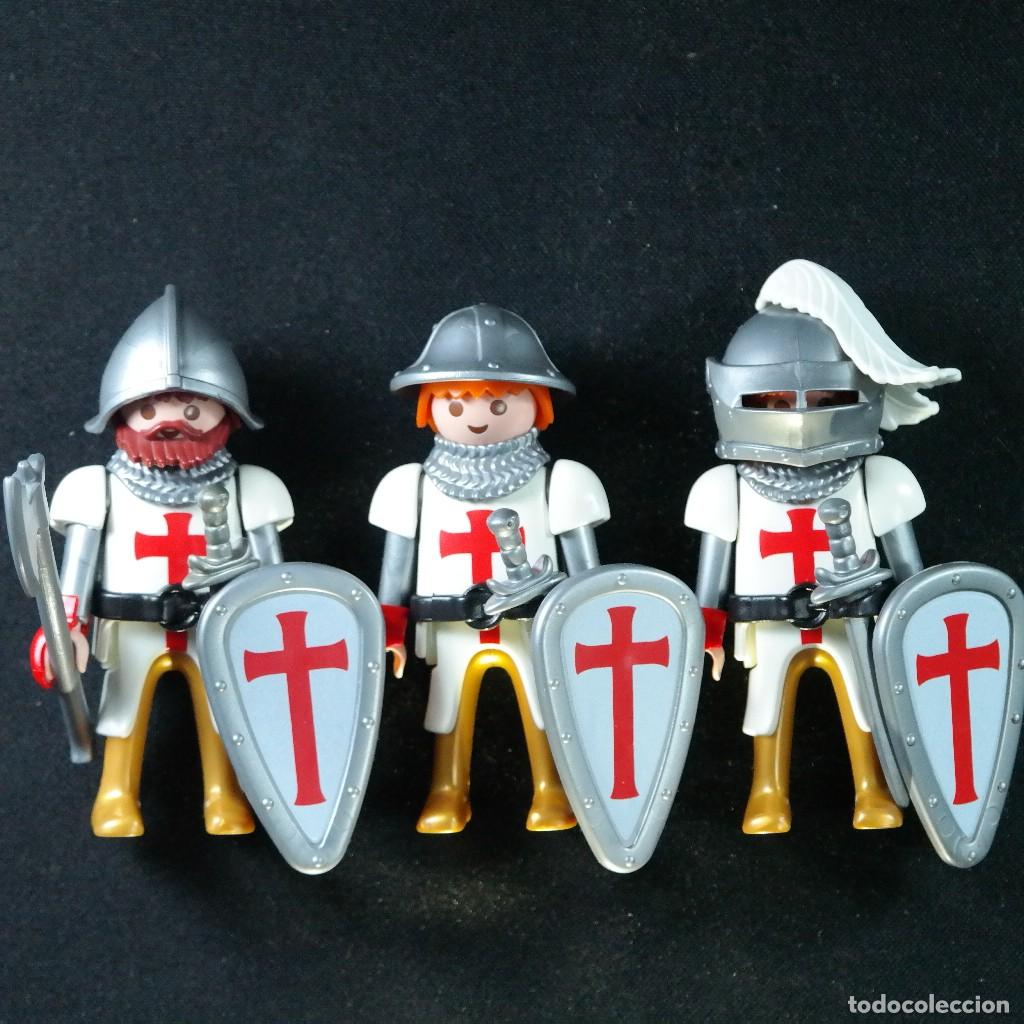 Playmobil: Playmobil 3 caballeros medievales templarios ☼