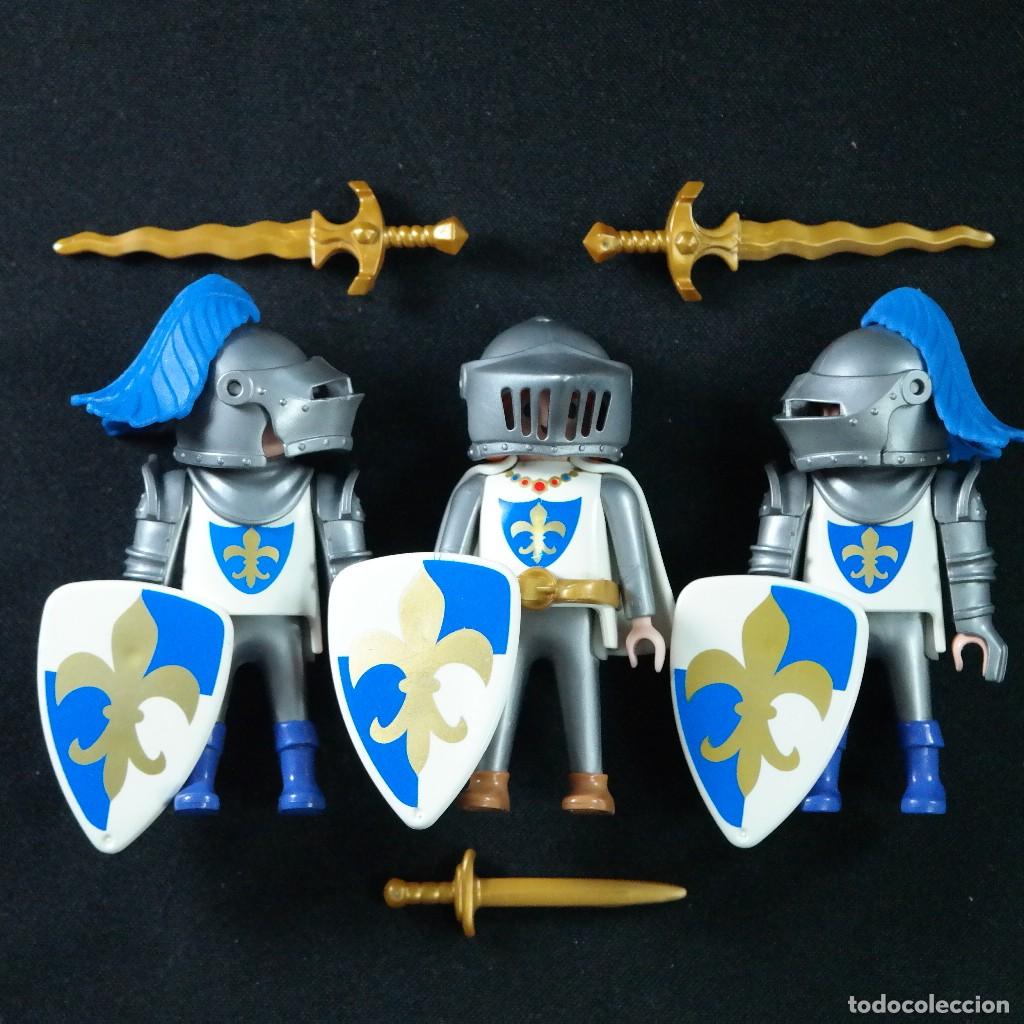 Playmobil: Playmobil 3 caballeros medievales flor de lys ☼