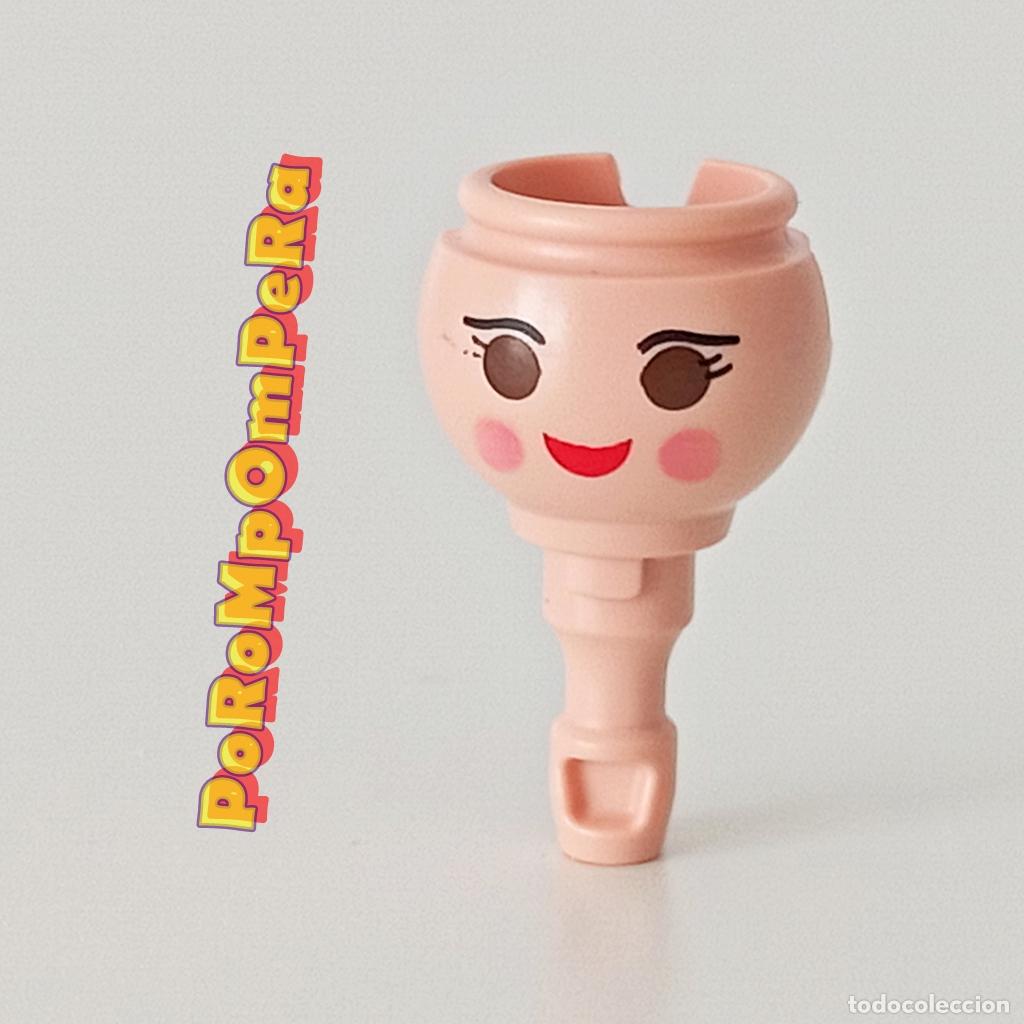 Playmobil: PLAYMOBIL CABEZA CEJA FINA NEGRA MEJILLA SONROSADA LABIO PINTADO HUECO DOBLE CUSTOM/COMPLETAR R8