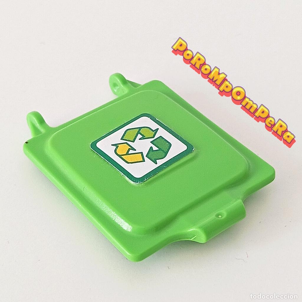 Playmobil: PLAYMOBIL TAPA VERDE CONTENEDOR DE BASURA 3196 4129 4128 5432 7331 CAMI&Oacute;N RECICLAJE LIMPIEZA A9